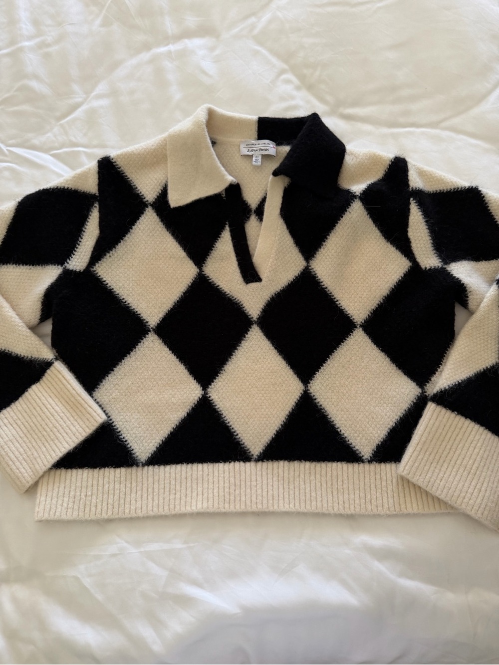 & Other Stories Checkered Jacquard Wool/Alpaca Blend Knit Sweater Size Medium - Picture 9 of 14